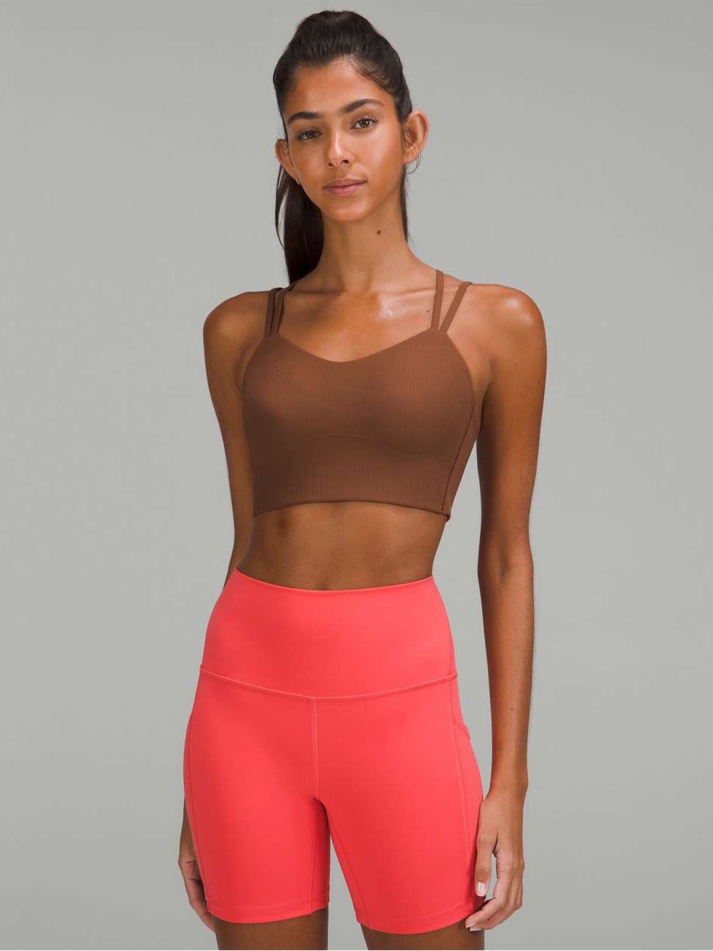 Lululemon Brown Ribbed Sports Bra